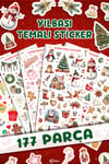177 Parça Yılbaşı Temalı Sticker Seti - Kalem Suluk Defter Cam Masa Laptop Tablet Sticker Yeni Yıl 