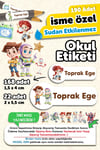 190 Adet Kişiye Özel Okul Etiketi İsimli Kalem Defter Suluk Etiket Suya Dayanıklı Etiket Toy Story