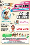 190 Adet Kişiye Özel Okul Etiketi İsim Yazılabilen Kalem Defter Suluk Etiketi Suya Dayanıklı