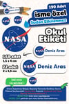 190 Adet Kişiye Özel Okul Etiketi İsimli Kalem Defter Suluk Etiket Dayanıklı Etiket Renkli Manifest