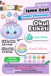 190 Adet Kişiye Özel Okul Etiketi İsimli Kalem Defter Suluk Etiket Dayanıklı Etiket Renkli Çin Mantısı