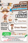 190 Adet Kişiye Özel Okul Etiketi İsimli Kalem Defter Suluk Etiket Dayanıklı Etiket Korsan