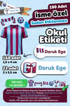 190 Adet Kişiye Özel Okul Etiketi İsimli Kalem Defter Suluk Etiket Dayanıklı Etiket Trabzon