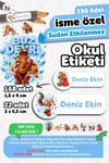 190 Adet Kişiye Özel Okul Etiketi İsimli Kalem Defter Suluk Etiket Dayanıklı Etiket Buz Devri Ice Ag