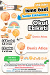 190 Adet Kişiye Özel Okul Etiketi İsimli Kalem Defter Suluk Etiket Dayanıklı Etiket Ördek Uçan balon