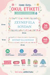 204 Adet Kişiye Özel Okul Etiketi İsimli Kalem Defter Suluk Etiket Dayanıklı Etiket Çiçekli