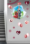 23 Nisan Atatürk Ve Çocuk Okul Kreş Cam Duvar Süslemesi Sticker Seti K749