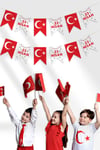 23 Nisan Bayramı Temalı Flama, Çocuk Bayramı Sınıf Ev Süsleme Okul Süsleme Hasır İpli Flama Seti