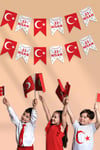 23 Nisan Bayramı Temalı Flama, Çocuk Bayramı Sınıf Ev Süsleme Okul Süsleme Hasır İpli Flama Seti