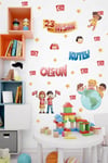 23 Nisan Sticker Seti, Çocuk Bayramı Okul Ev Süsleme Sticker Seti 56 Parça