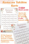 5 li Ramazan-ı Şerif Takip Kartı Oruç Mukabele Teravih Tesbih Takipl Kartı Ramazan Ayı Çizelge
