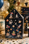 5'li Doğum Günü Hediye Kutusu Seti Uzay ve Astronot 10x13 cm | Çocuk Parti Kutusu | Hediyelik Kutu
