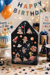 5'li Doğum Günü Hediye Kutusu Seti Uzay ve Astronot 10x13 cm | Çocuk Parti Kutusu | Hediyelik Kutu