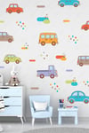 Arabalar Çocuk Odası Sticker Seti - Çocuk Bebek Odası Arabalar ve Puantiyeler Sticker