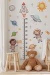 Astronotlar, Uzay ve Gezegenler Temalı Temalı Boy Ölçer Boy Cetveli Sticker Seti Çocuk 