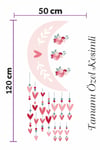Ay ve Sarkan Kalpler Çocuk Bebek Odası Duvar Sticker