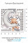 Ayda Sallanan Sevimli Ayıcık Puantiye Ve Yıldızlar Çocuk Bebek Odası Sticker Seti