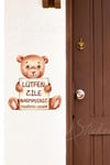 Ayıcıklı Lütfen Zile Basmayınız Kapı Zil Sticker 15x14 cm 