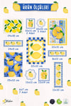 Bahar Temalı Limon Duvar Sticker Seti | Akdeniz Tarzı Zarif ve Ferah Mutfak Dekoru, Dekoratif Set