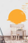 Batan Güneş ve Kuşlar Çocuk Bebek Odası Sticker Seti