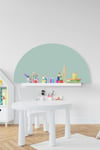 Bohem Su Yeşili Yarım Daire Çocuk Bebek Odası Sticker (50x100 cm)