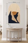 Bohem Tarzı Dağ ve Güneş Soyut Sanat Özel Tasarım Duvar Sticker