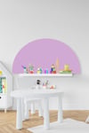Bohem Tarzı Lila Yarım Daire Çocuk Bebek Odası Sticker(50x100cm)
