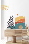 Bohem Tarzı Minimalist Deniz Dağlar Özel Tasarım Duvar Sticker