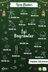 Çift Taraflı Beyaz Baskılı Kurban Bayramı Cam Sticker Seti 91 Parça Bayram Süs Bayram Sticker Kurban