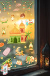 Çift Taraflı Ramazan Cam Sticker Seti | Çocuklar İçin Eğitici Ramazan Pencere Süsü ve Cam Dekoru