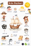 Çocuk Odası Duvar Sticker 103 Parça Korsan Gemisi Hazine Deniz Temalı Duvar Çıkartması