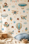 Çocuk Odası Duvar Sticker 103 Parça Uçak Pilot Balon Havacılık Temalı Duvar Çıkartması