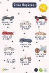 Çocuk Odası Duvar Sticker 119 Parça Araba Araç Temalı Dekoratif Duvar Çıkartması