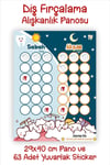 Çocuklar için Diş Fırçalama Alışkanlığı Panosu - Diş Fırçalama Takip Çizelge Sticker Panosu