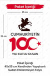 Cumhuriyetin 100.Yılı Kutlu Olsun Sticker, Cam Duvar 29 Ekim Stickerı Çift Yön Görünür Folyo Sticker