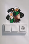 Davul Çalan Çocuklar Ramazan Priz Sticker Seti Duvar Cam Sticker Ramazan Süsü