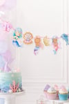 Deniz Kızı Temalı Doğum Günü Parti Seti, iyi ki doğdun Flama, Cupcake ve Pasta Süsü Happy Birthday 