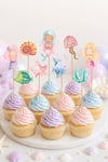 Deniz Kızı Temalı Doğum Günü Parti Seti, iyi ki doğdun Flama, Cupcake ve Pasta Süsü Happy Birthday 