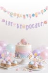 Deniz Kızı Temalı Doğum Günü Parti Seti, iyi ki doğdun Flama, Cupcake ve Pasta Süsü Happy Birthday 