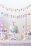 Deniz Kızı Temalı Doğum Günü Parti Seti, iyi ki doğdun Flama, Cupcake ve Pasta Süsü Happy Birthday 