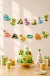 Dinazor Temalı Doğum Günü Parti Seti, iyi ki doğdun Flama, Cupcake ve Pasta Süsü Happy Birthday 