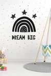 Dream Bıg Yıldızlar ve Gökkuşağı Çocuk Bebek Odası Sticker (50x70