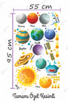 Eğitici Gezegenler ve Güneş Sistemi Çocuk Odası Sticker Seti