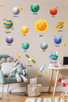 Eğitici Gezegenler ve Güneş Sistemi Çocuk Odası Sticker Seti