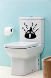 Eğlenceli Klozet Kapağı ve Banyo Sticker - Poo Sticker