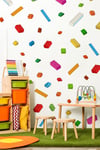 Eğlenceli Legolar Sticker Seti, Çocuk Bebek Odası Lego Stickerları Özel Kesimli 70 Parça