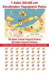 Eğlenceli ve Eğitici Yatak Toplama Eğitimi Sticker Panosu 30x40 cm