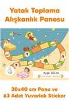 Eğlenceli ve Eğitici Yatak Toplama Eğitimi Sticker Panosu 30x40 cm