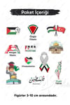 Free Palestine Sticker Seti - Özgür Filistin Temalı Sticker Seti - Filistin Destek