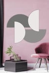 Gri Tonlarda Yarım Daireler Çocuk Bebek Odası Sticker Seti (85x10